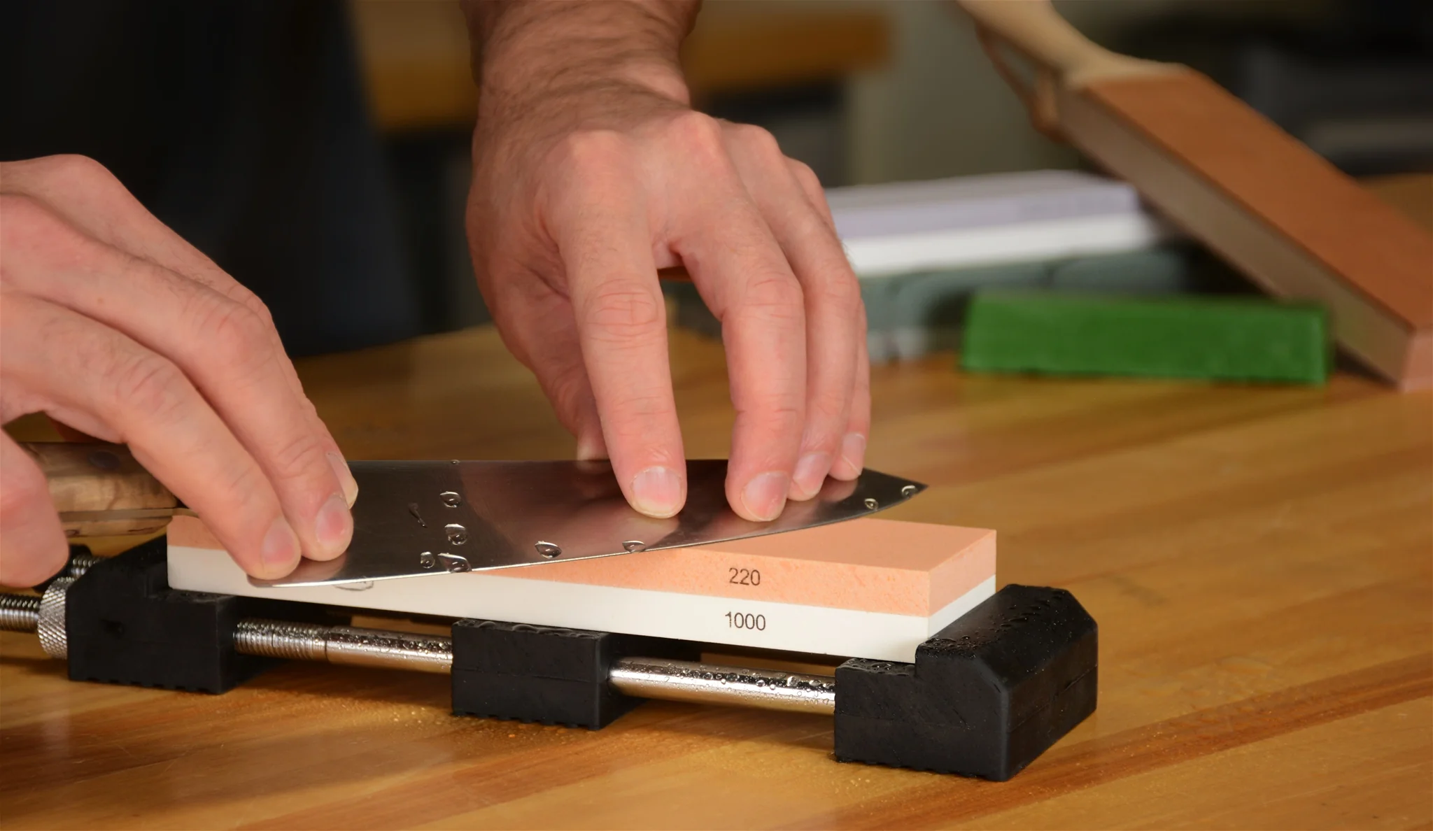 Double-Sided 8" Sharpening Supplies Water Stone Plus Kit - Image 3