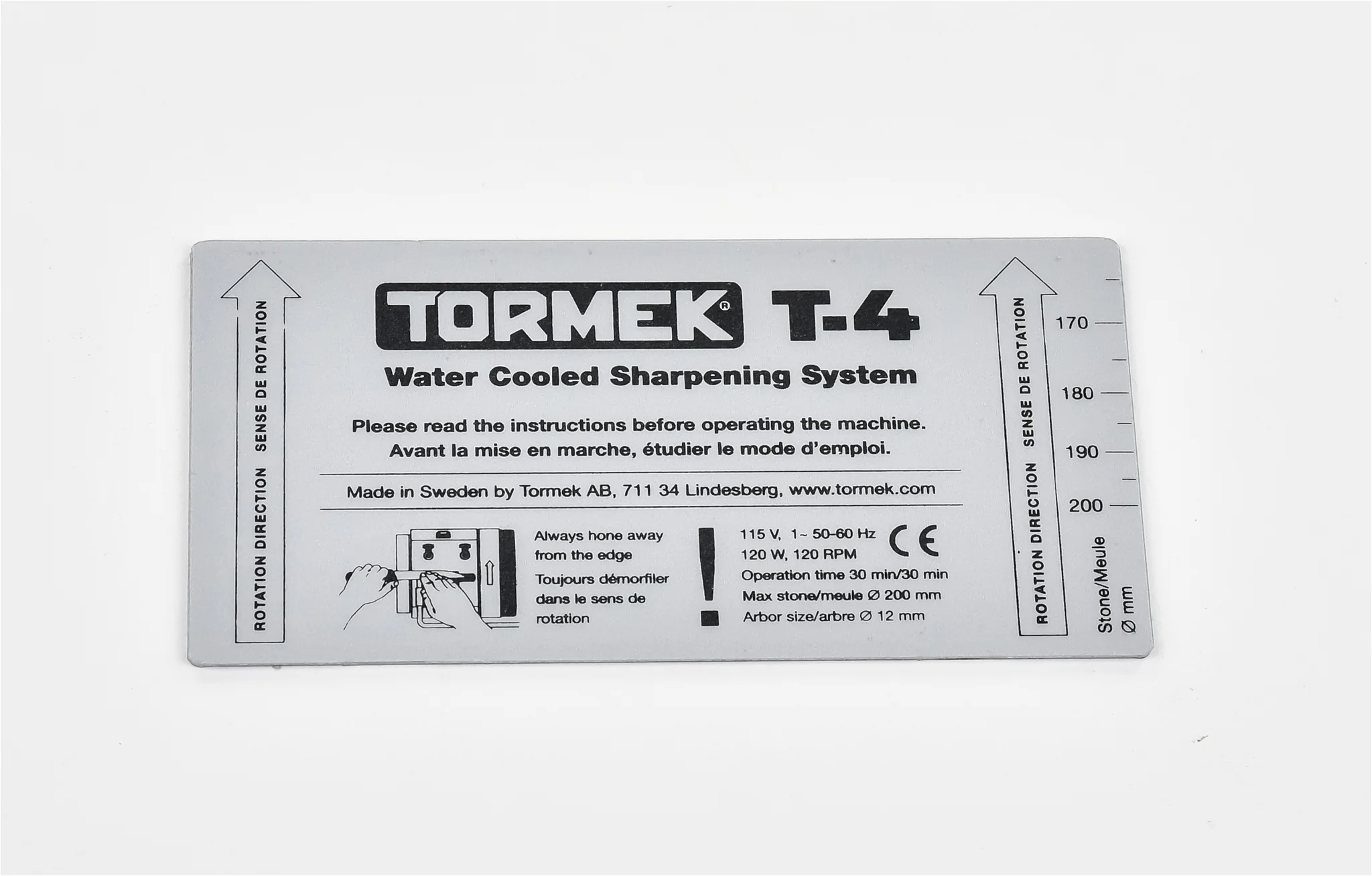 Machine Label T-4 EN/FR 115V
