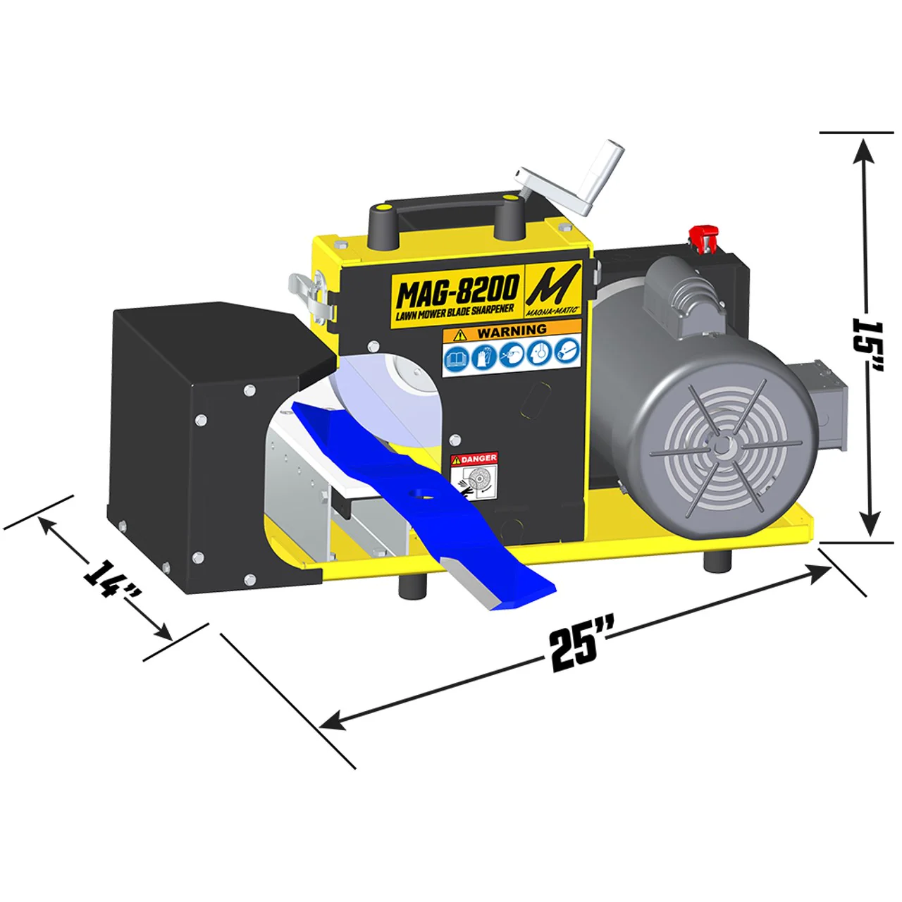 Magna-Matic MAG-8200B Lawn Mower Blade Sharpener, Belt Grinder, 1 HP - Image 3
