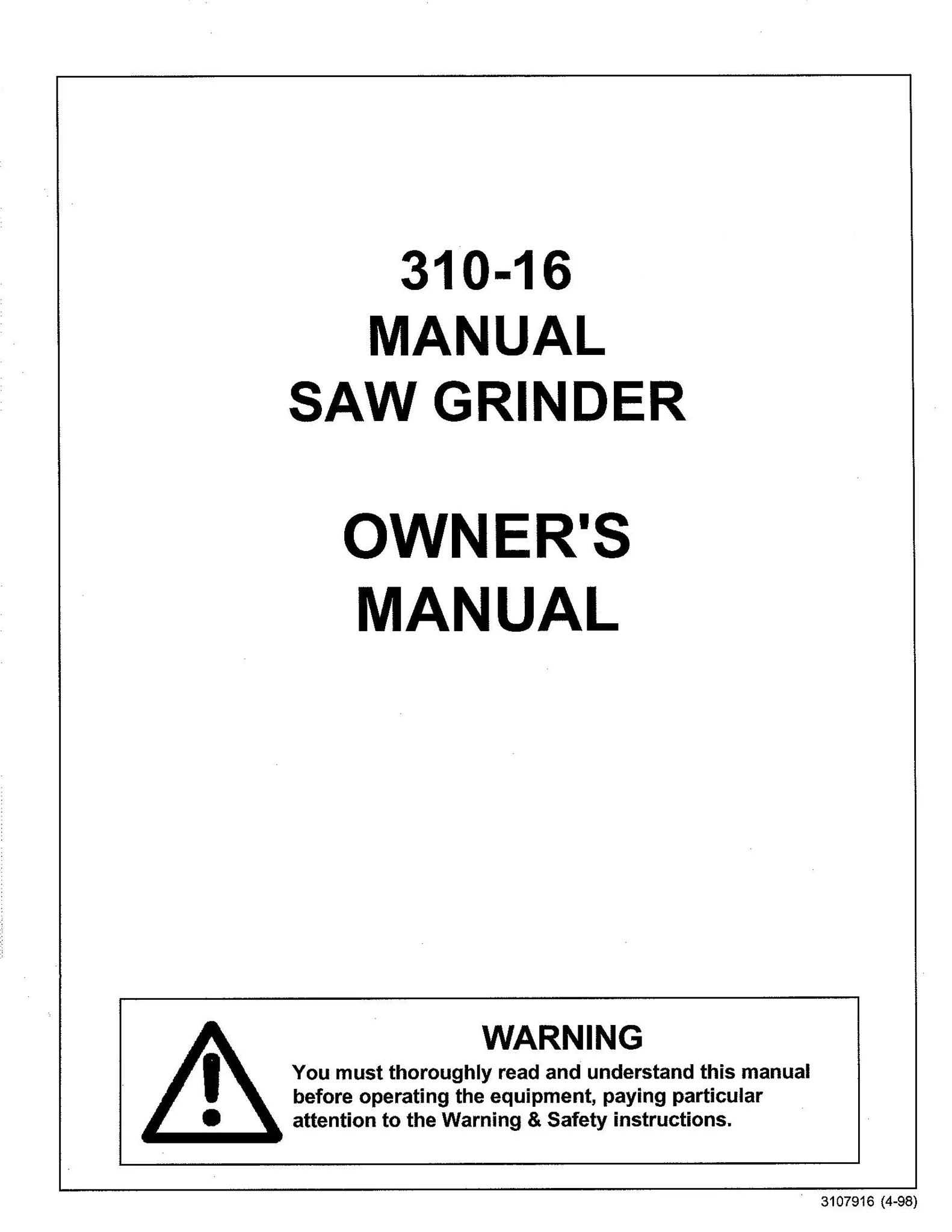 Manual for Model 310-16