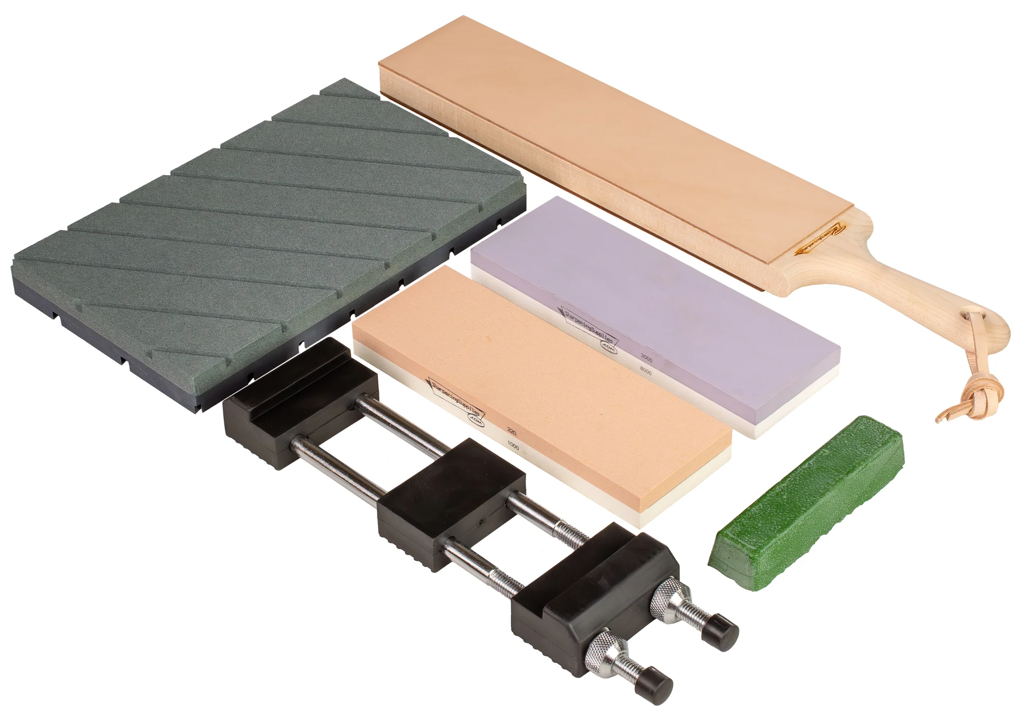 Sharpening Supplies 8" XL Double-Sided Water Stone Kit Plus
