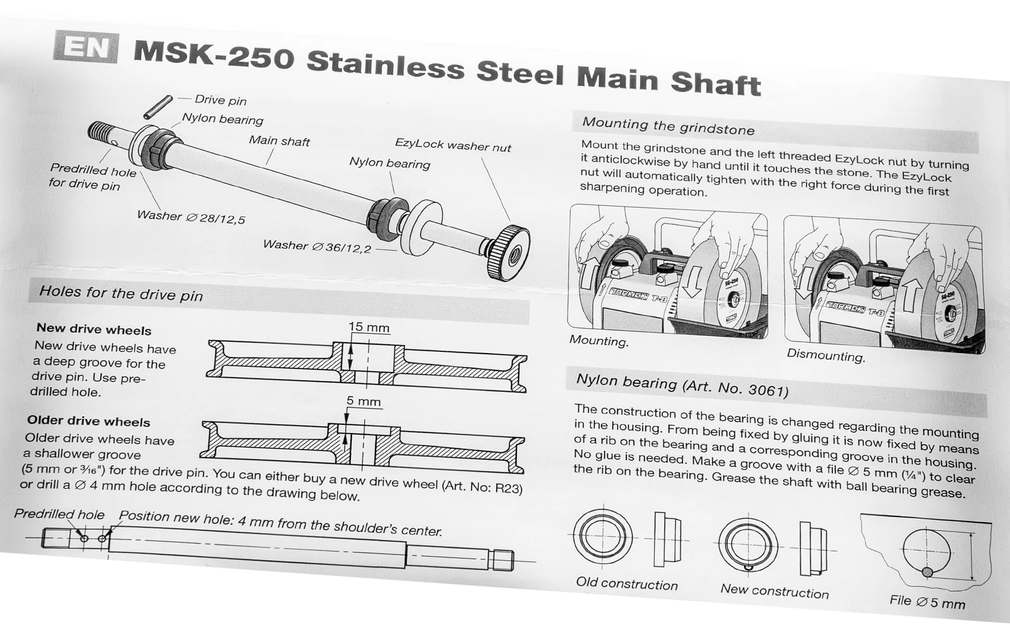 Tormek Stainless Steel Main Shaft for T7/T8 - Image 2